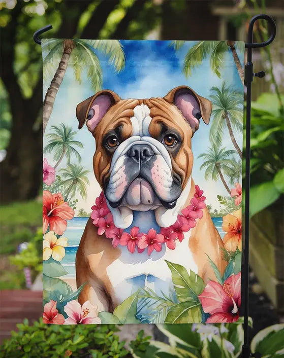 English Bulldog Luau Garden Flag Caroline's Treasures