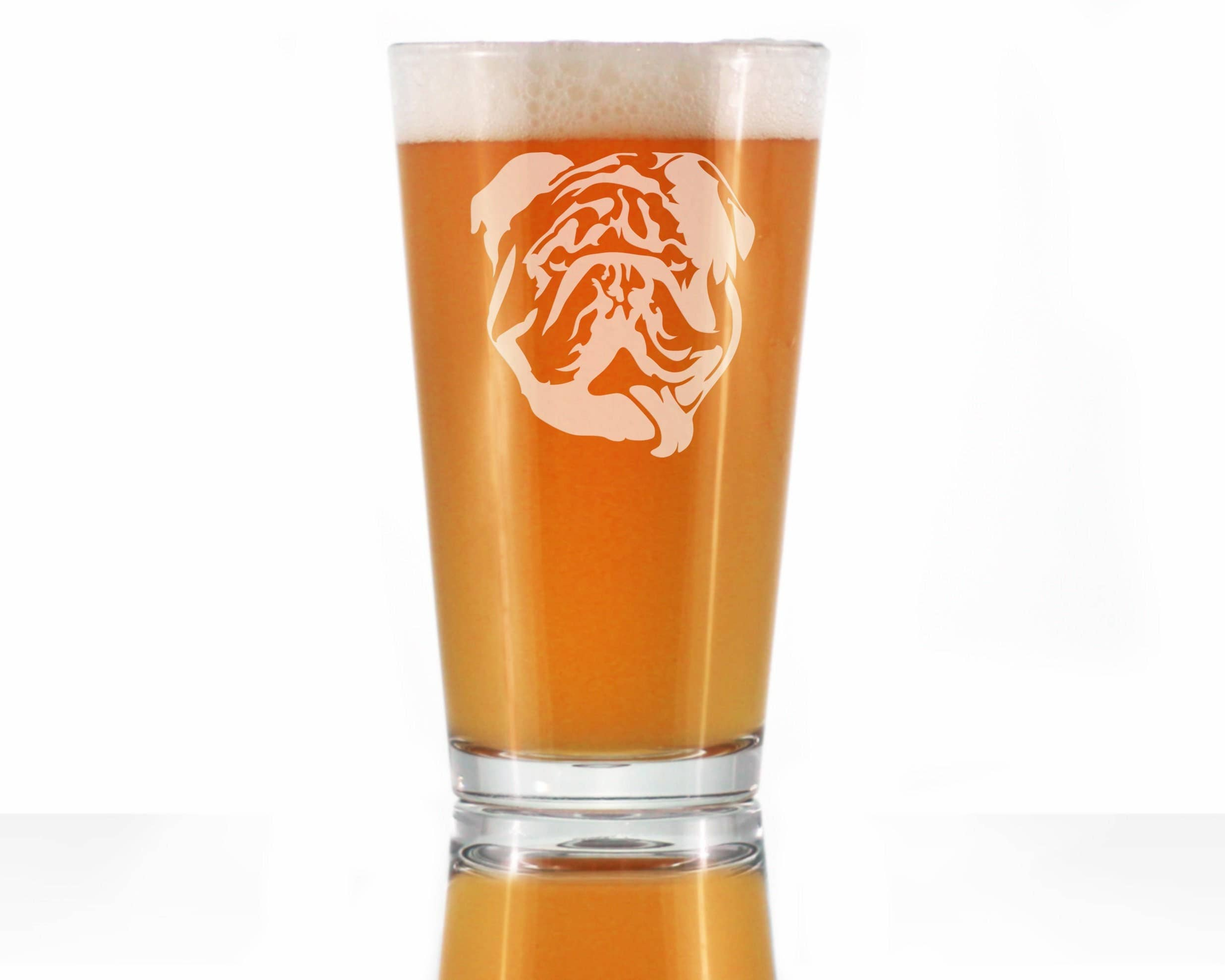 English Bulldog Pint Glass for Beer - Bulldog Dogs Gifts Bevvee