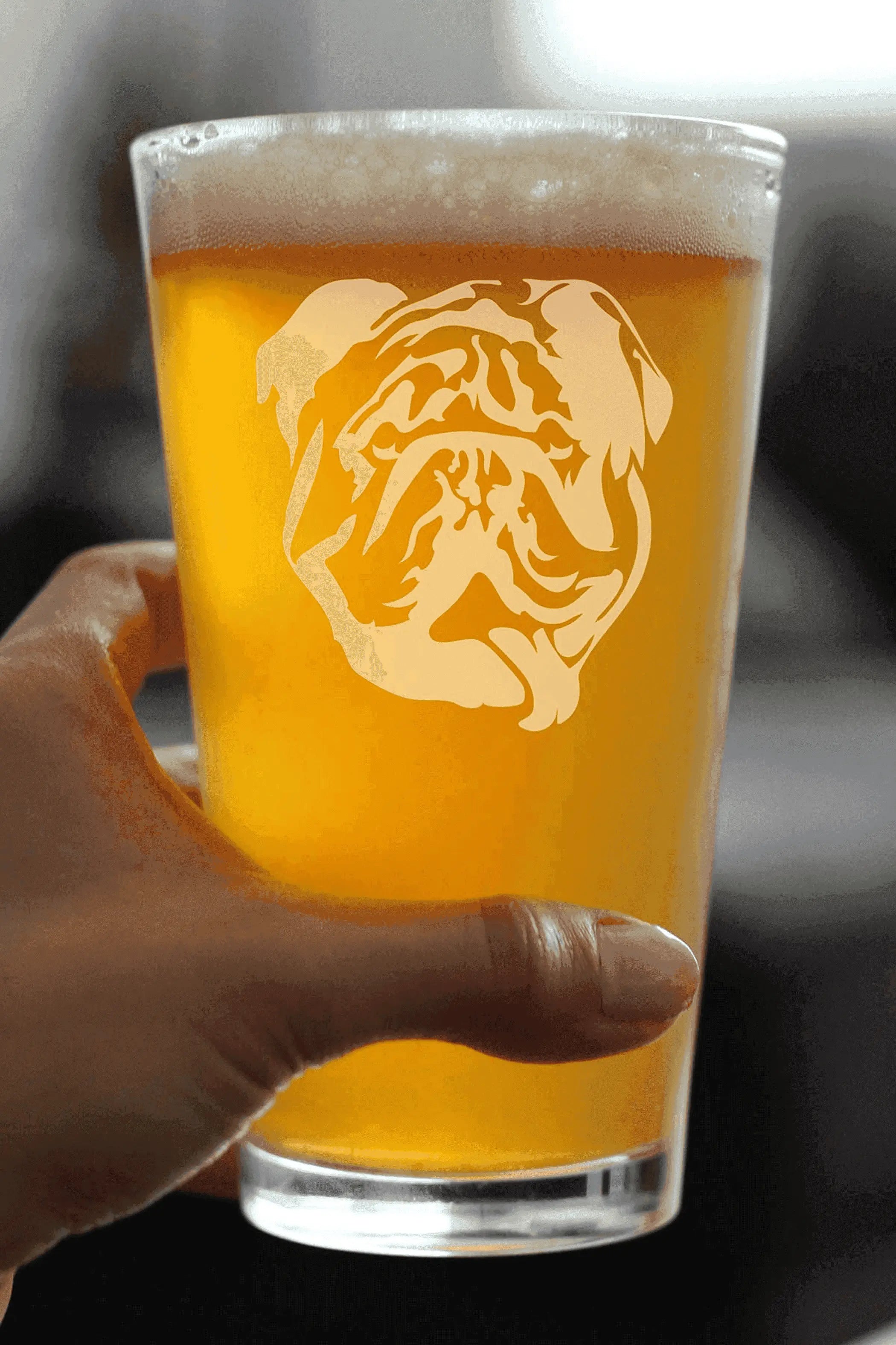 English Bulldog Pint Glass for Beer - Bulldog Dogs Gifts Bevvee