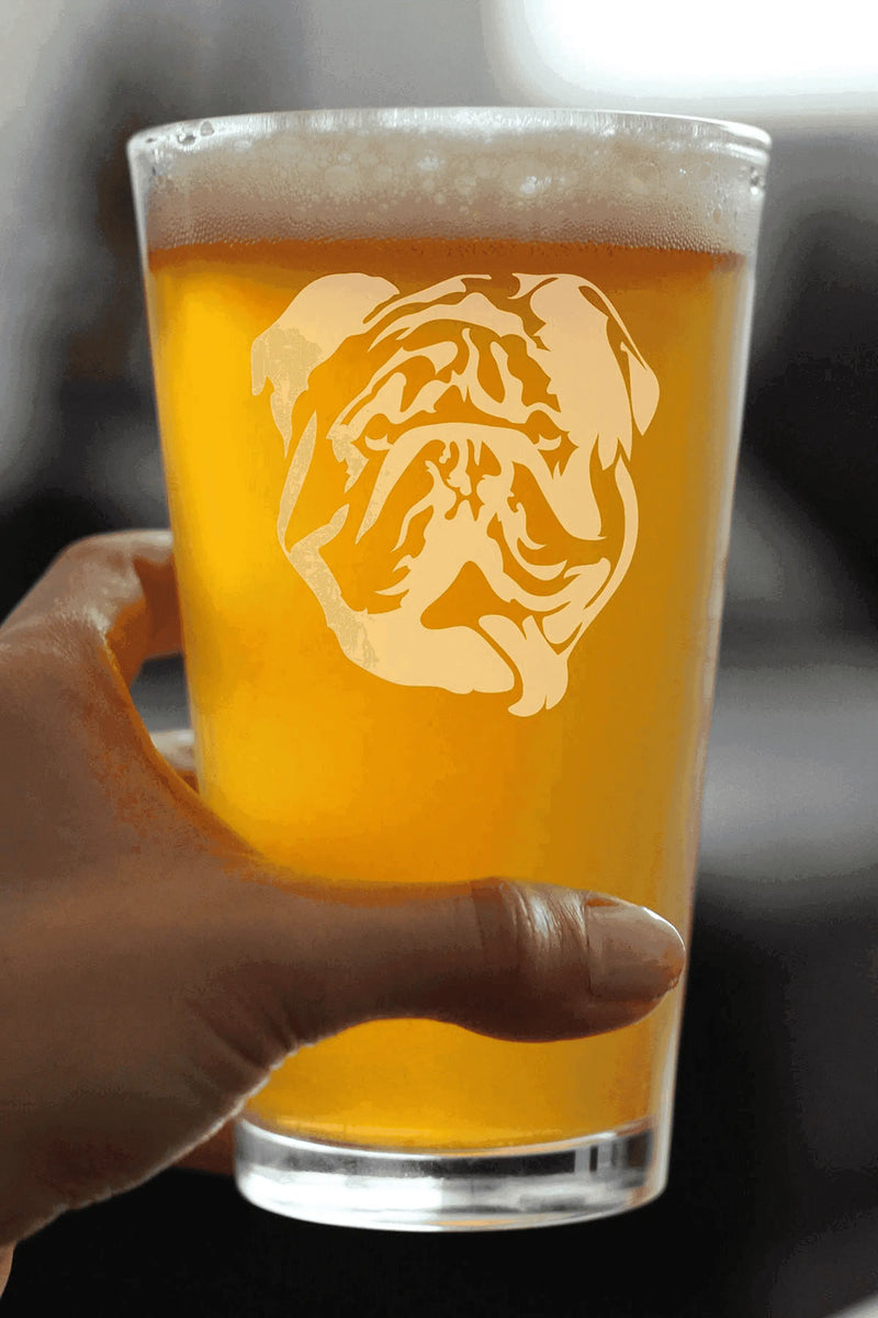 English Bulldog Pint Glass for Beer - Bulldog Dogs Gifts Bevvee