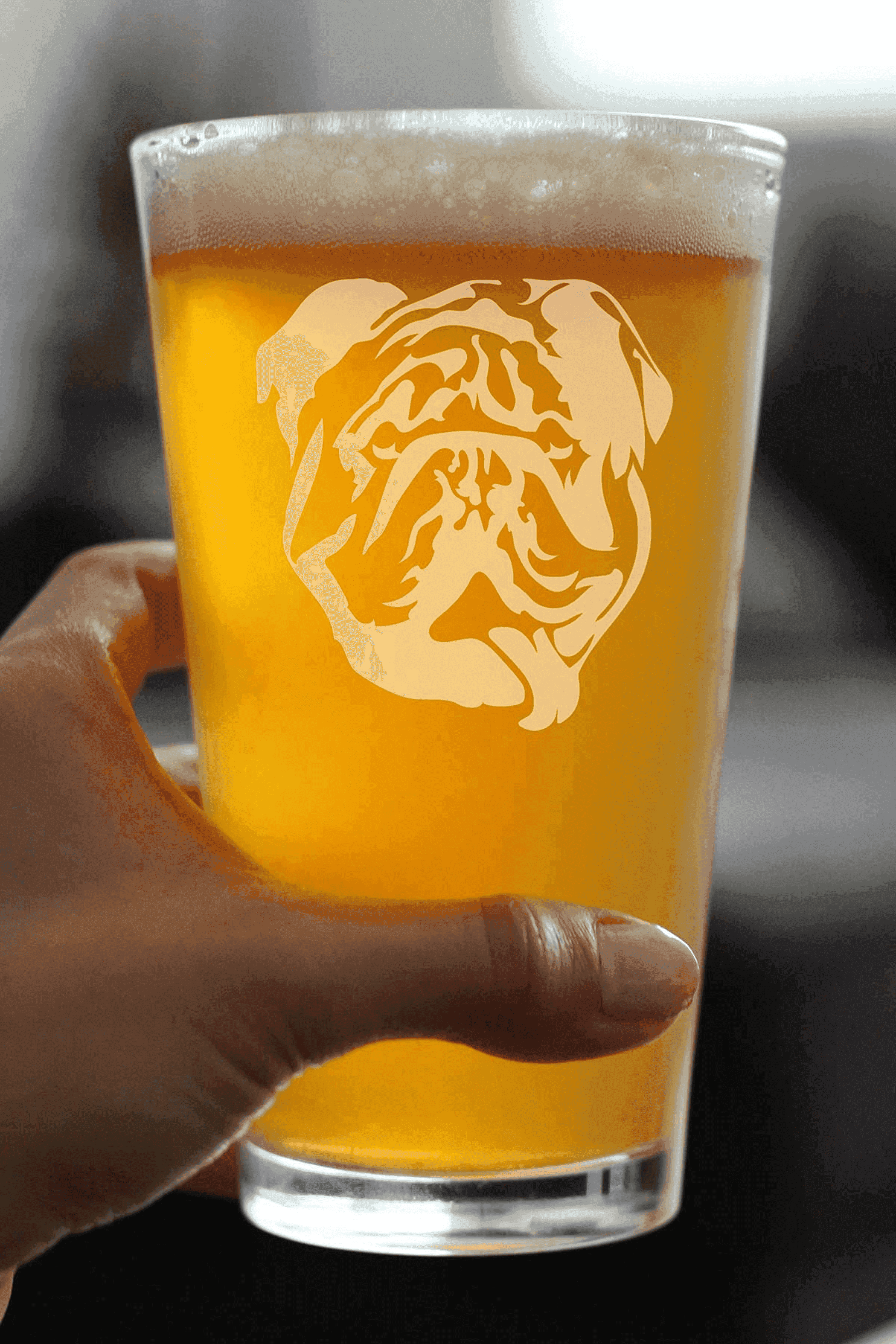 English Bulldog Pint Glass for Beer - Bulldog Dogs Gifts Bevvee