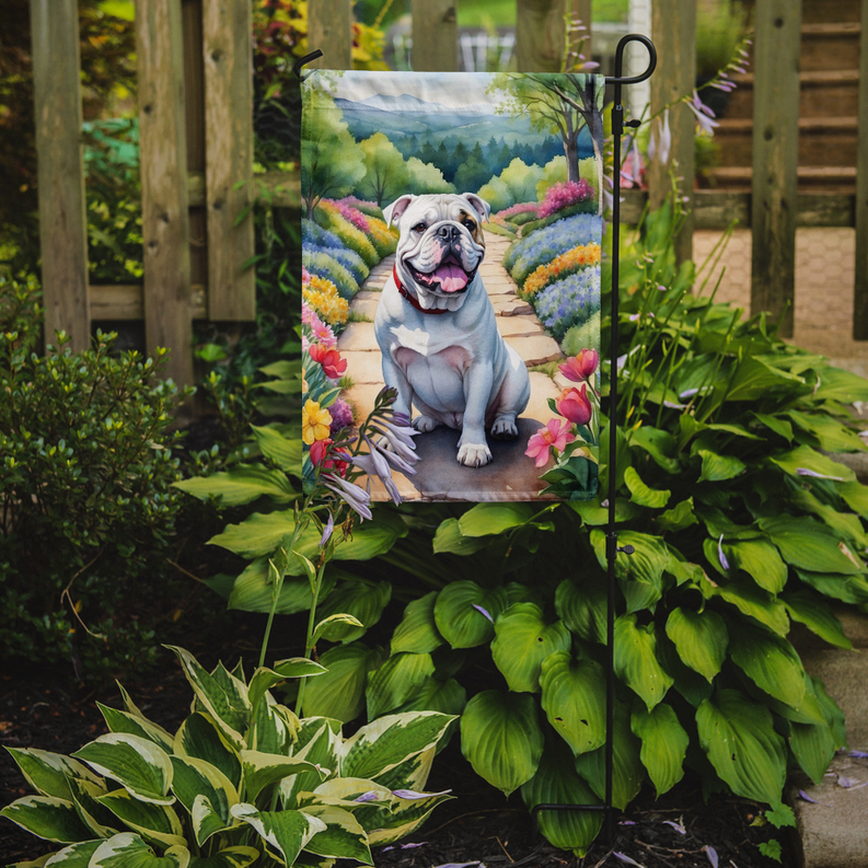 English Bulldog Spring Path Garden Flag Caroline's Treasures