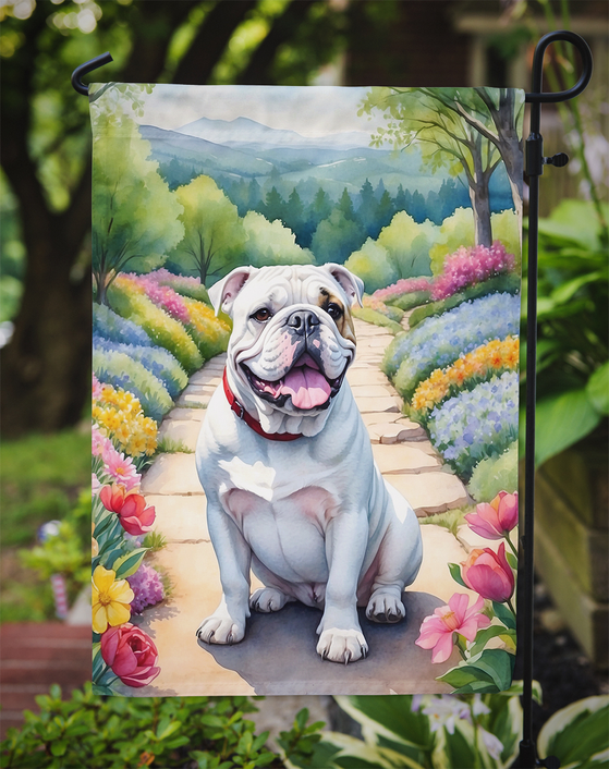 English Bulldog Spring Path Garden Flag Caroline's Treasures