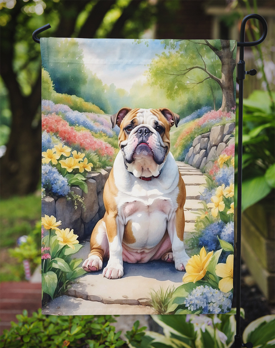 English Bulldog Spring Path Garden Flag Caroline's Treasures