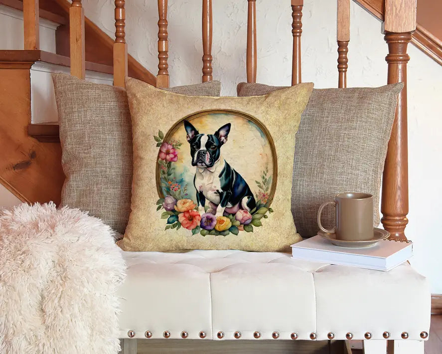 English Bulldog and Flowers Foam Coasters Caroline's Treasures