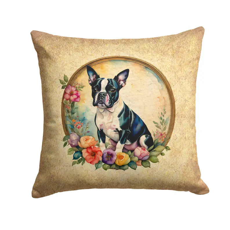 English Bulldog and Flowers Foam Coasters Caroline's Treasures