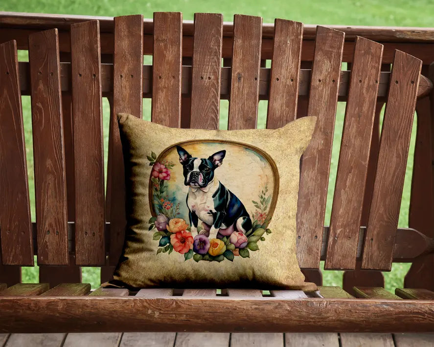 English Bulldog and Flowers Foam Coasters Caroline's Treasures