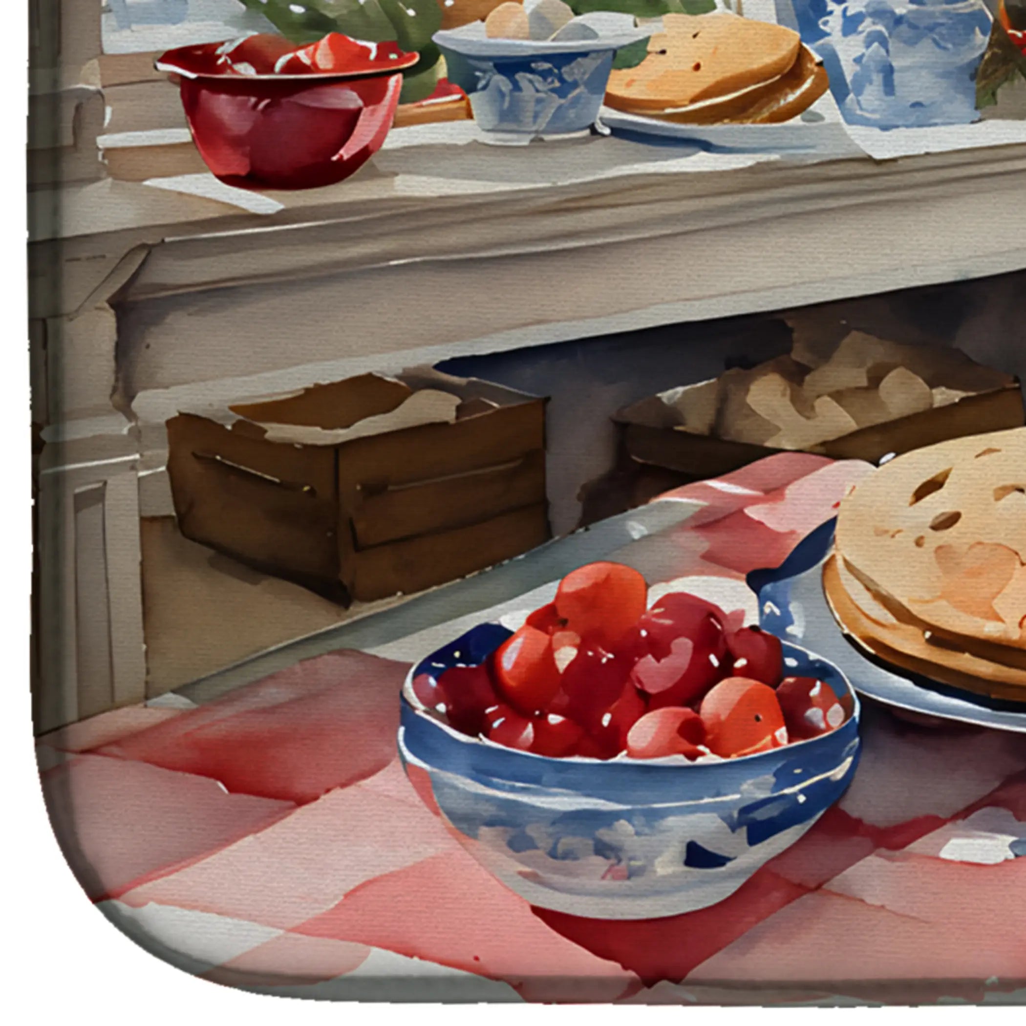 English Foxhound Christmas Cookies Dish Drying Mat Caroline's Treasures