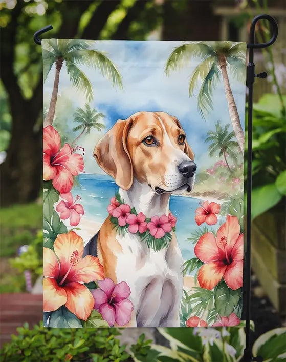 English Foxhound Luau Garden Flag Caroline's Treasures