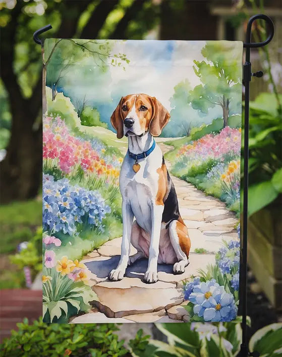 English Foxhound Spring Path Garden Flag Caroline's Treasures