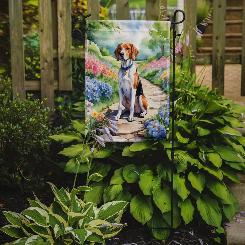 English Foxhound Spring Path Garden Flag Caroline's Treasures
