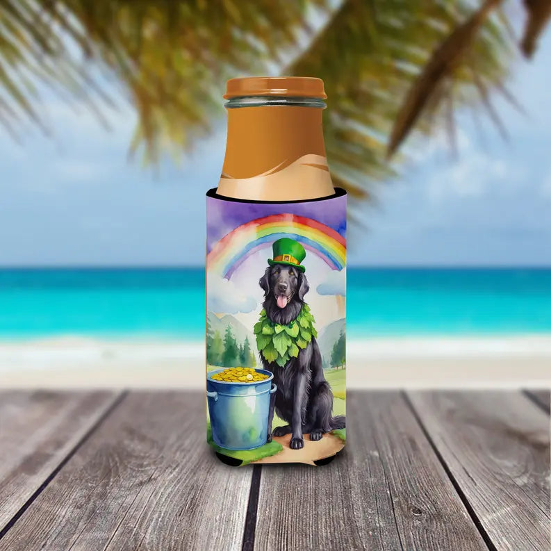 English Foxhound St Patrick's Day Hugger for Ultra Slim Cans Caroline's Treasures