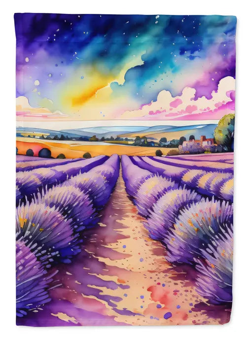 English Lavender in Color House Flag Caroline's Treasures