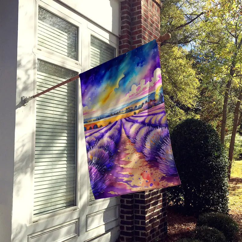 English Lavender in Color House Flag Caroline's Treasures