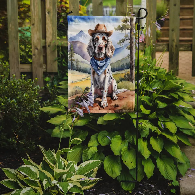 English Setter Cowboy Welcome Garden Flag Caroline's Treasures