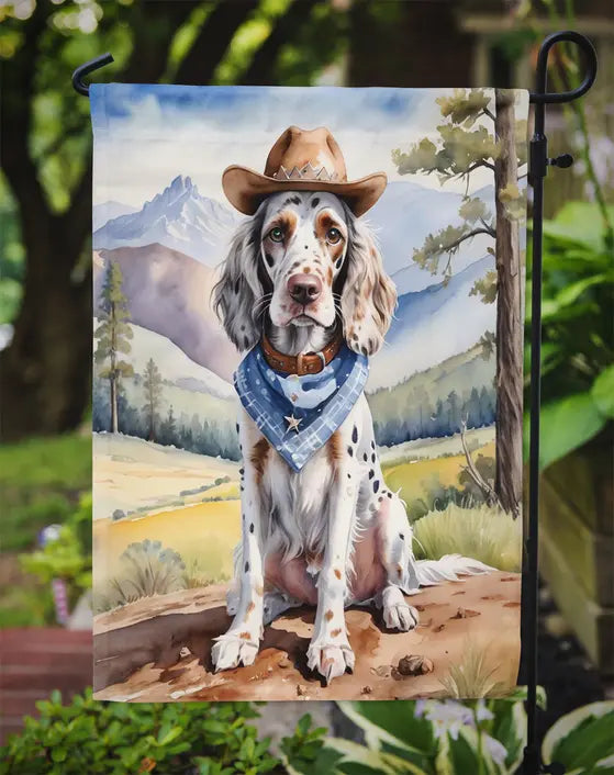 English Setter Cowboy Welcome Garden Flag Caroline's Treasures