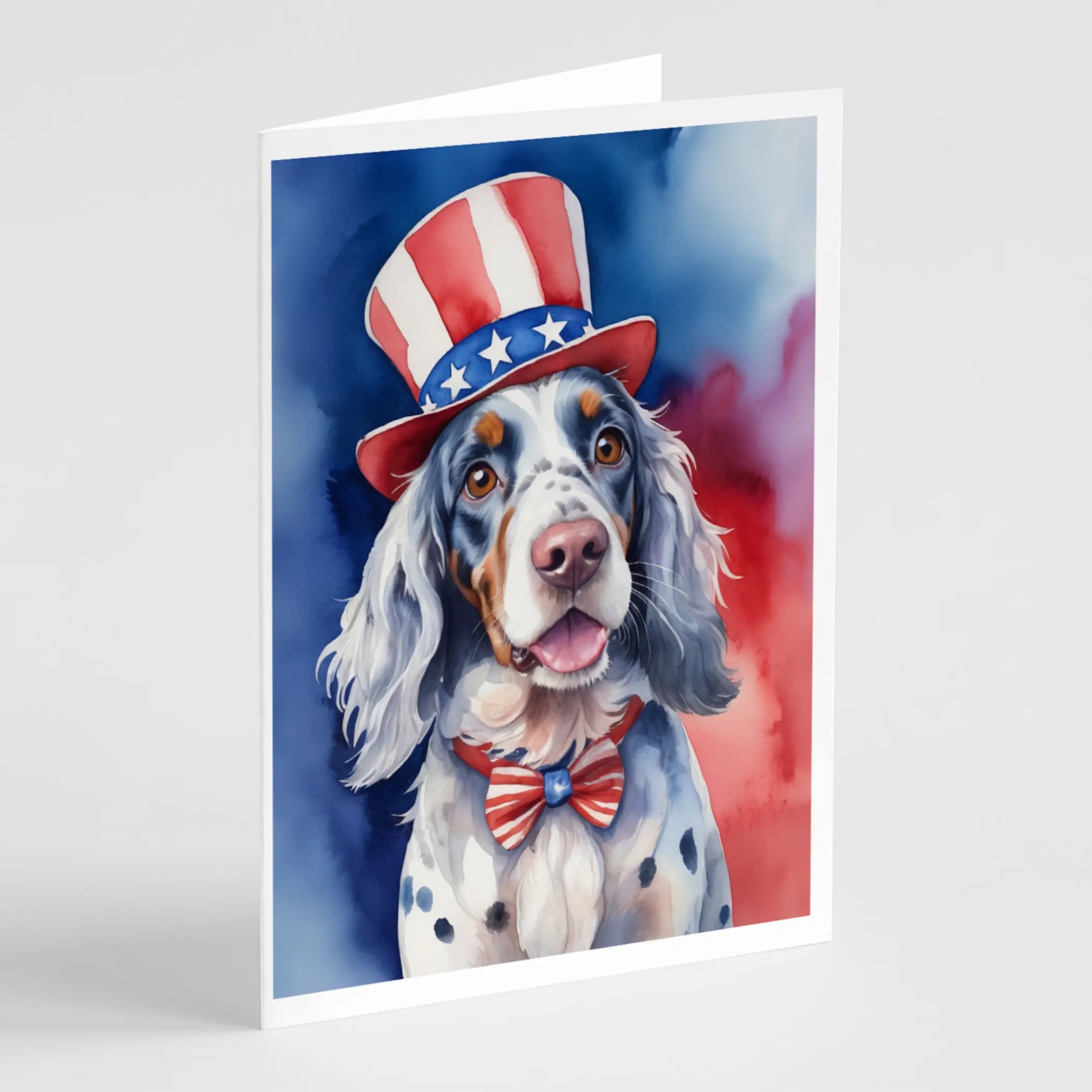 English Setter Patriotic American Greeting Cards Pack of 8 Caroline's Treasures