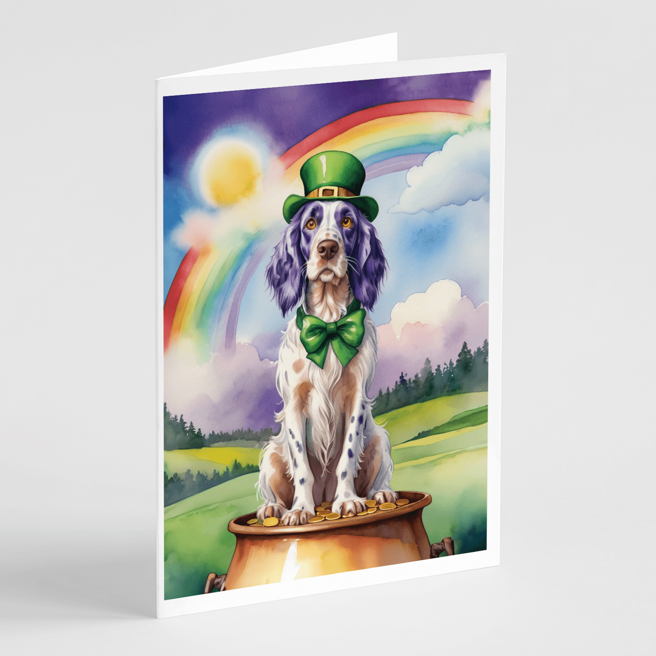English Setter St Patrick's Day Greeting Cards Pack of 8 Caroline's Treasures