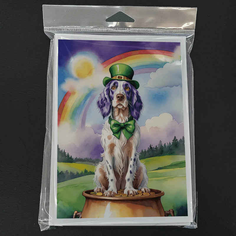 English Setter St Patrick's Day Greeting Cards Pack of 8 Caroline's Treasures