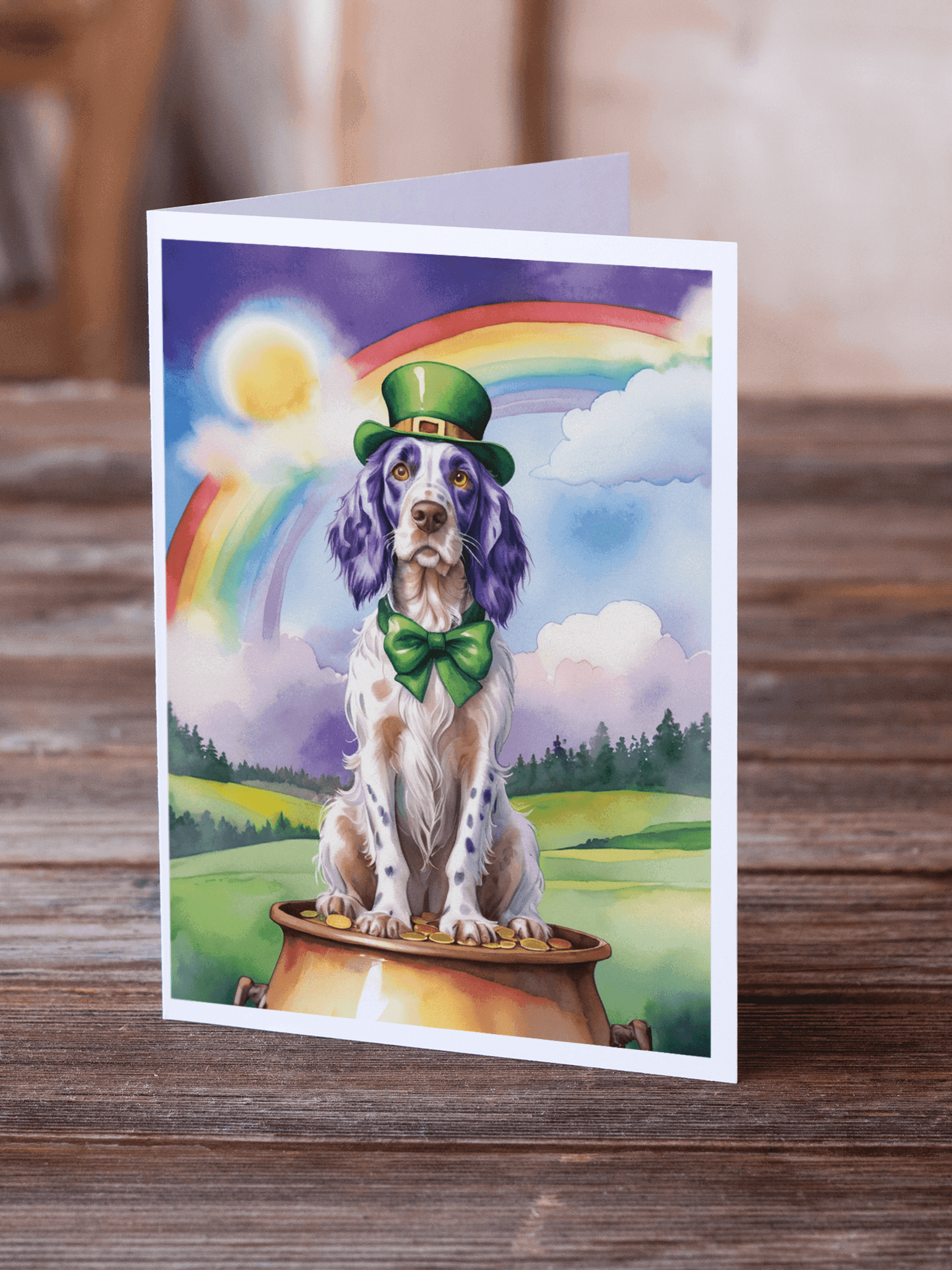 English Setter St Patrick's Day Greeting Cards Pack of 8 Caroline's Treasures