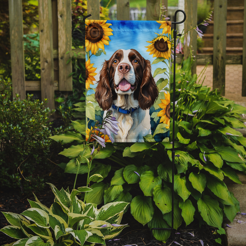 English Springer Spaniel in Sunflowers Garden Flag Caroline's Treasures