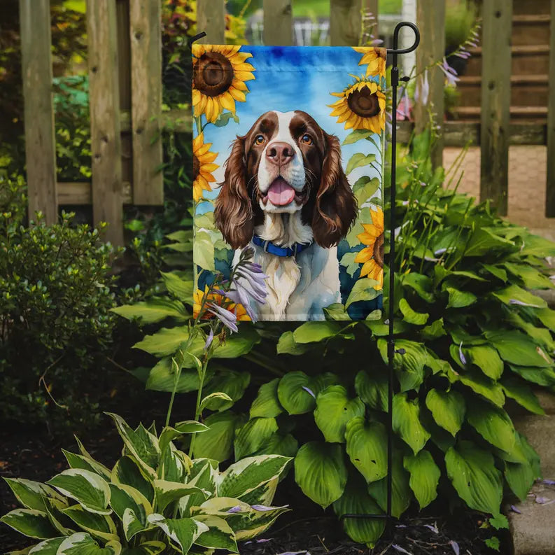 English Springer Spaniel in Sunflowers Garden Flag Caroline's Treasures