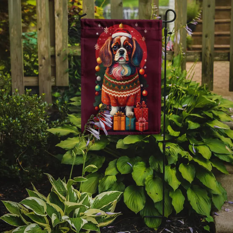 English Toy Spaniel Holiday Christmas Garden Flag Caroline's Treasures