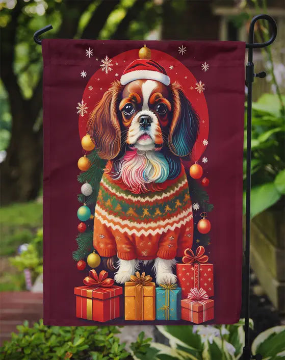English Toy Spaniel Holiday Christmas Garden Flag Caroline's Treasures