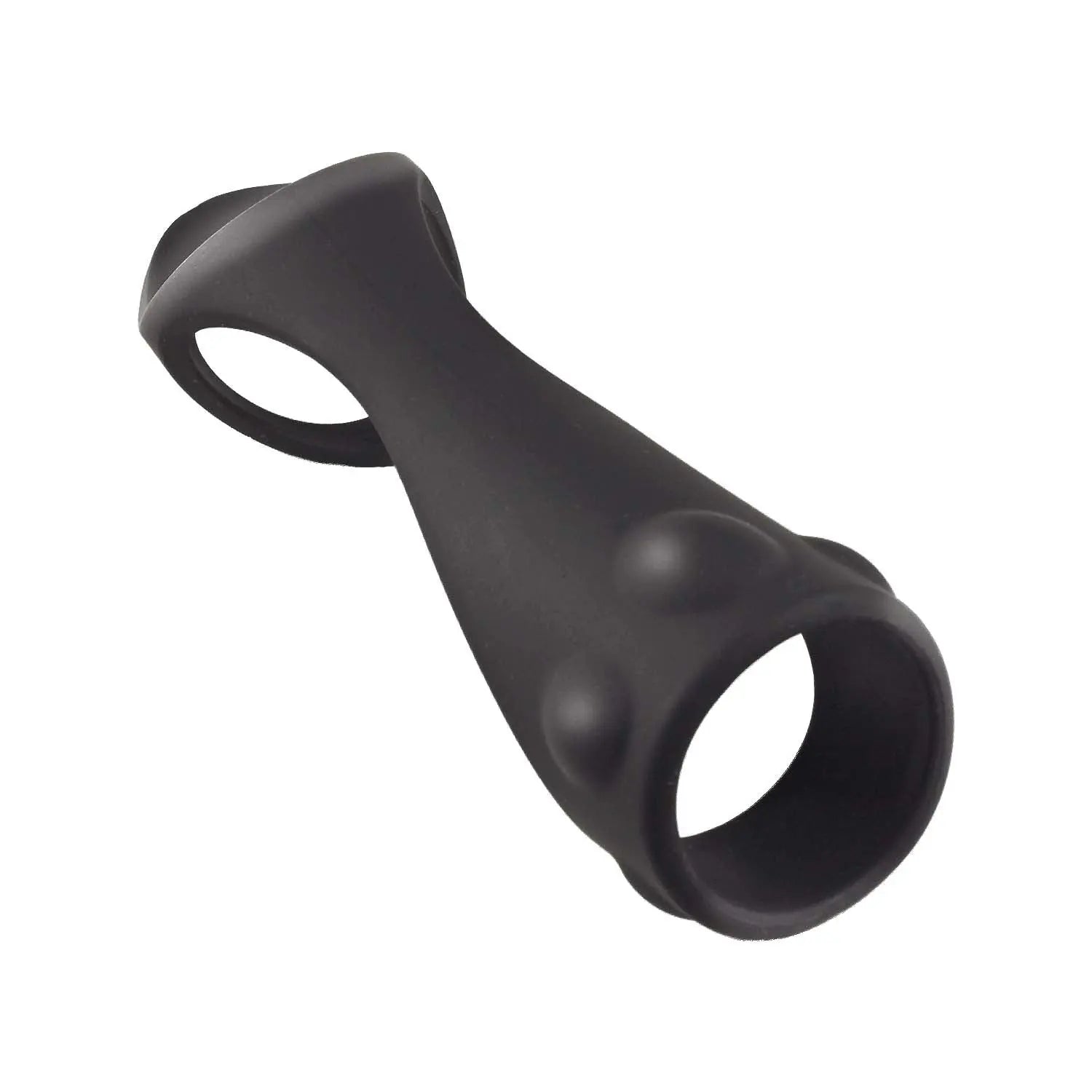 Enhancer Textured Cock Strap & Ball Stretcher Black Nasstoys