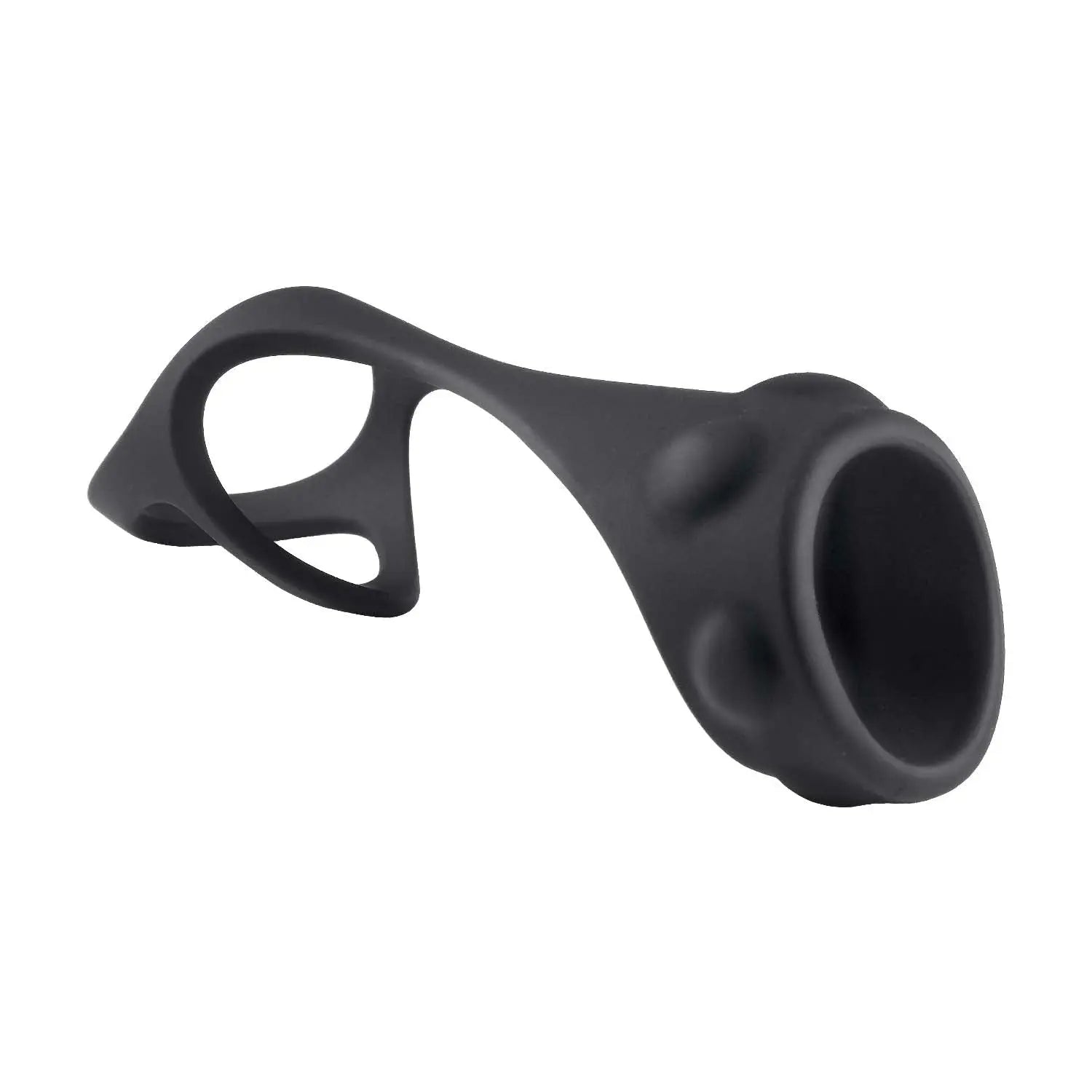 Enhancer Textured Cock Strap & Ball Stretcher Black Nasstoys