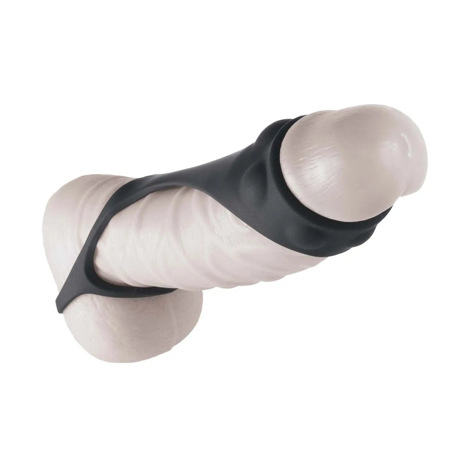 Enhancer Textured Cock Strap & Ball Stretcher Black Nasstoys
