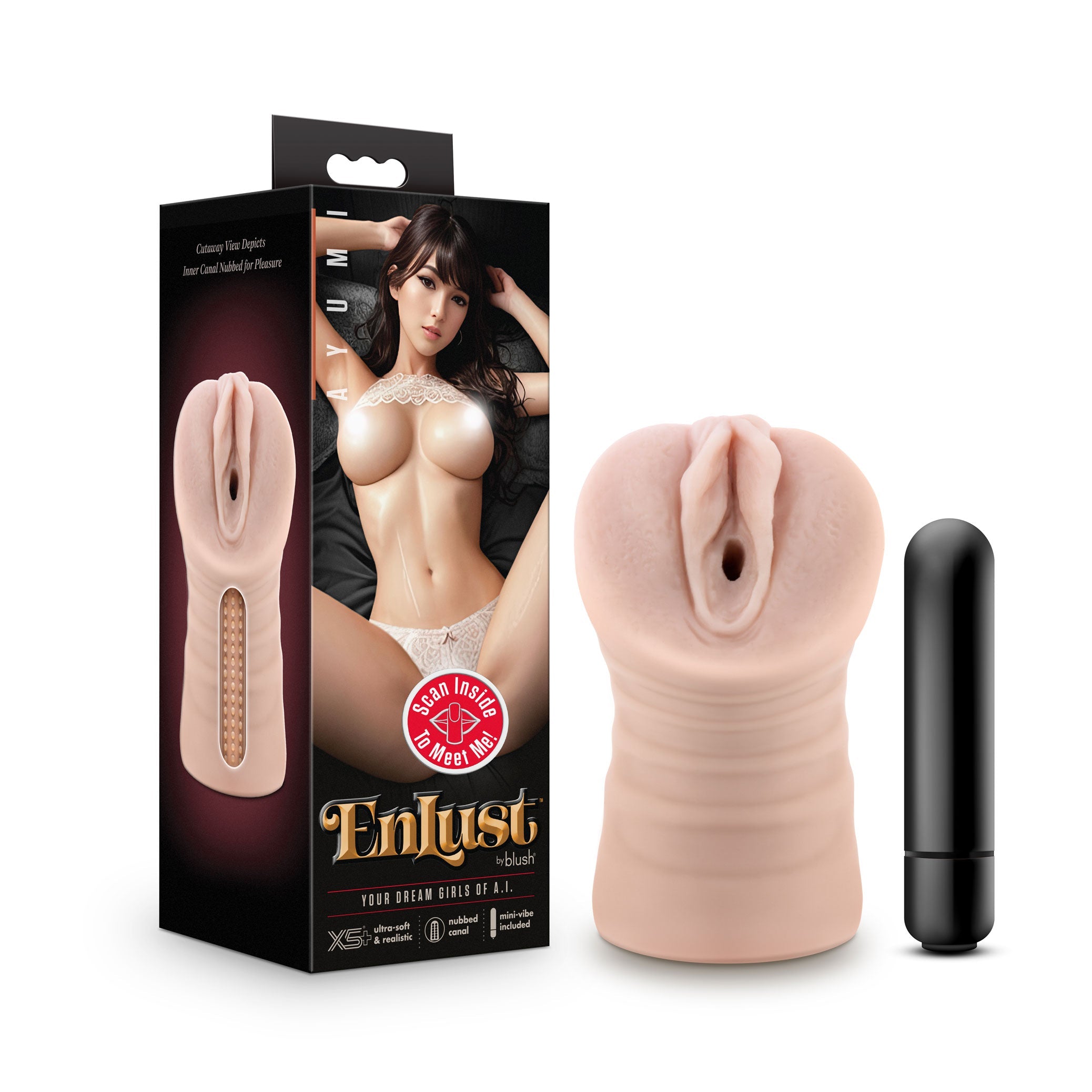 Enlust - Ayumi - Vibrating Stroker - Beige - GreatEagleInc