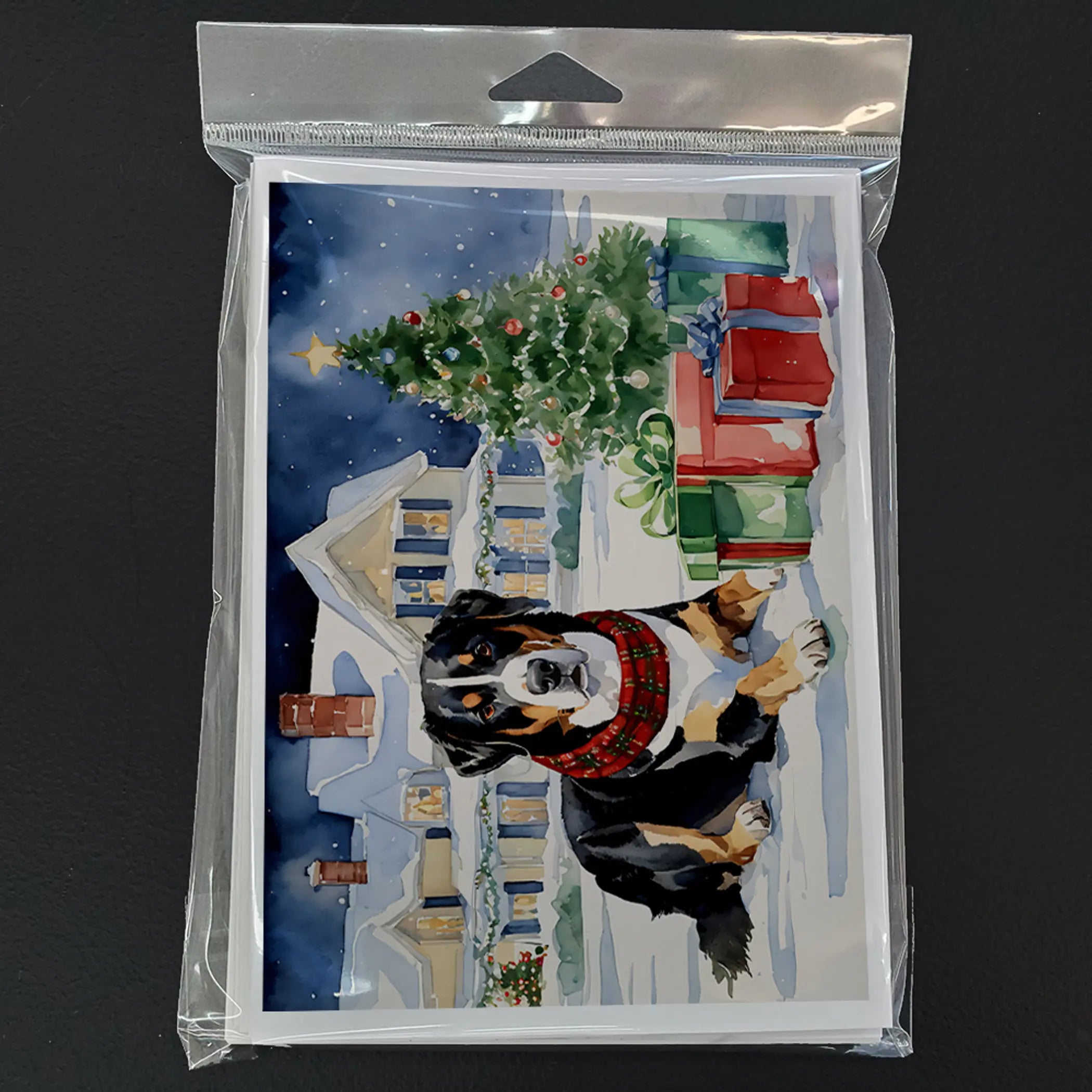 Entlebucher Mountain Dog Cozy Christmas Greeting Cards Pack of 8 Caroline's Treasures