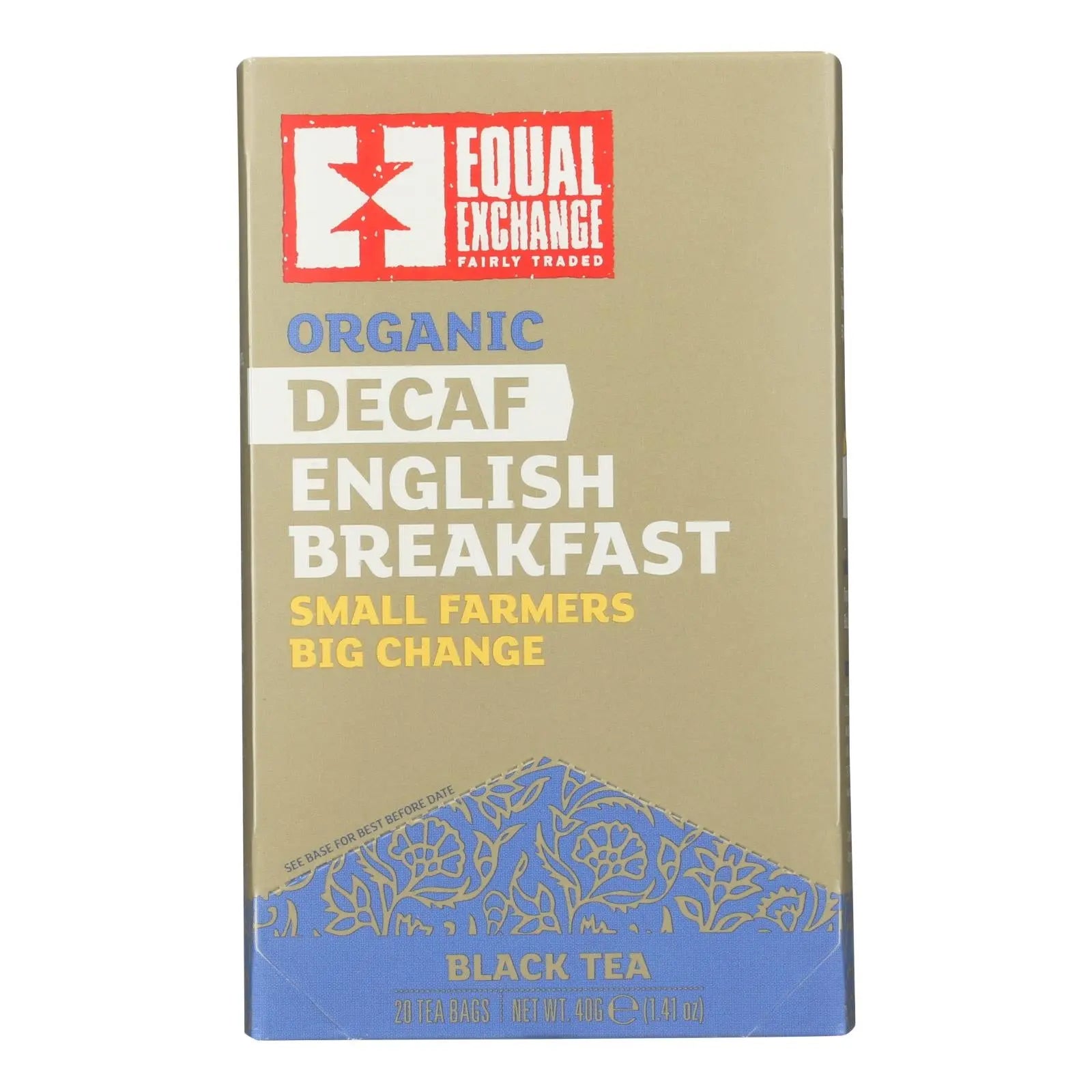 Equal Exchange Organic Decaf Black Tea - English Breakfast - Case Of 6 - 20 Bags Equal Exchange