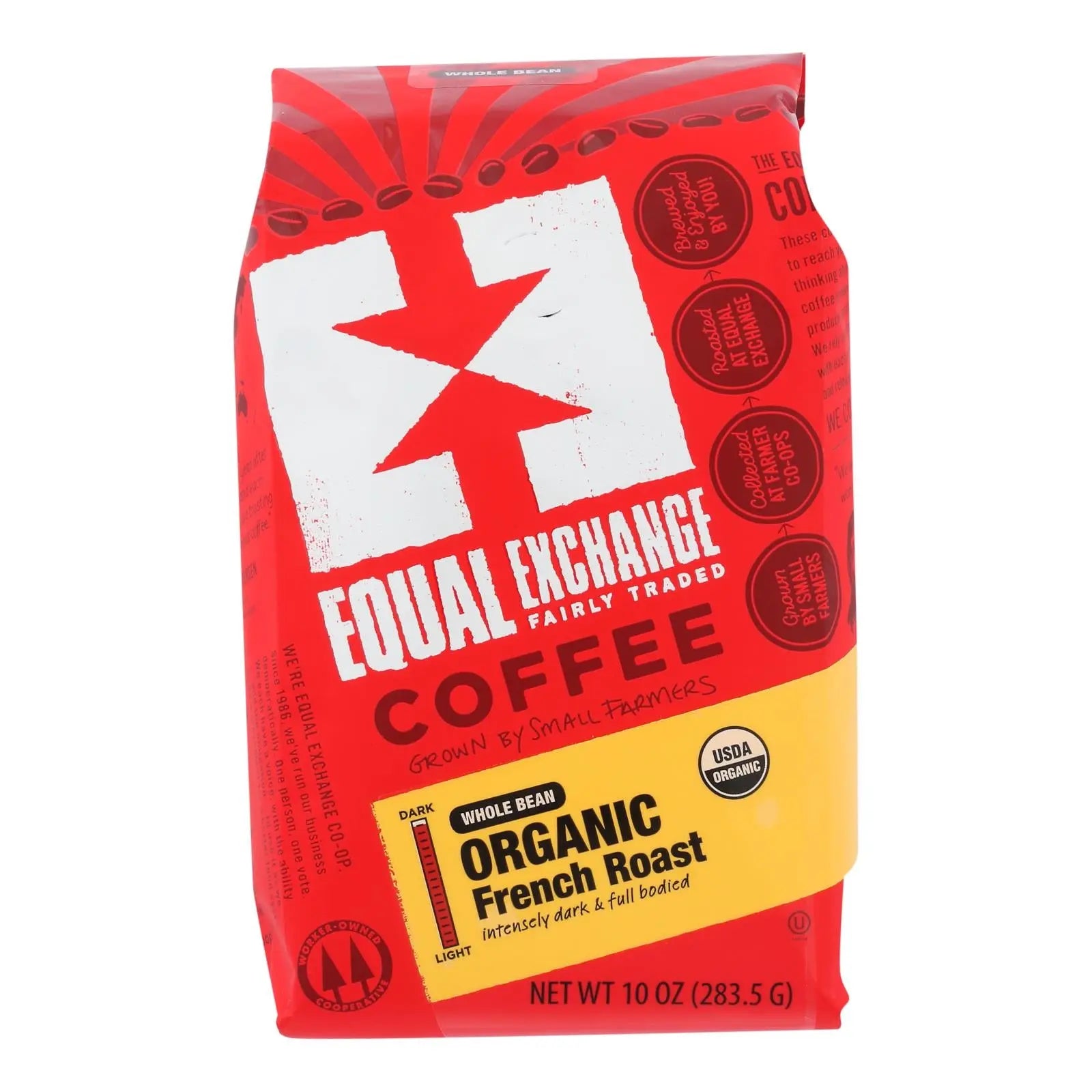 Equal Exchange Organic Whole Bean Coffee - French Roast - Case Of 6 - 10 Oz. Equal Exchange