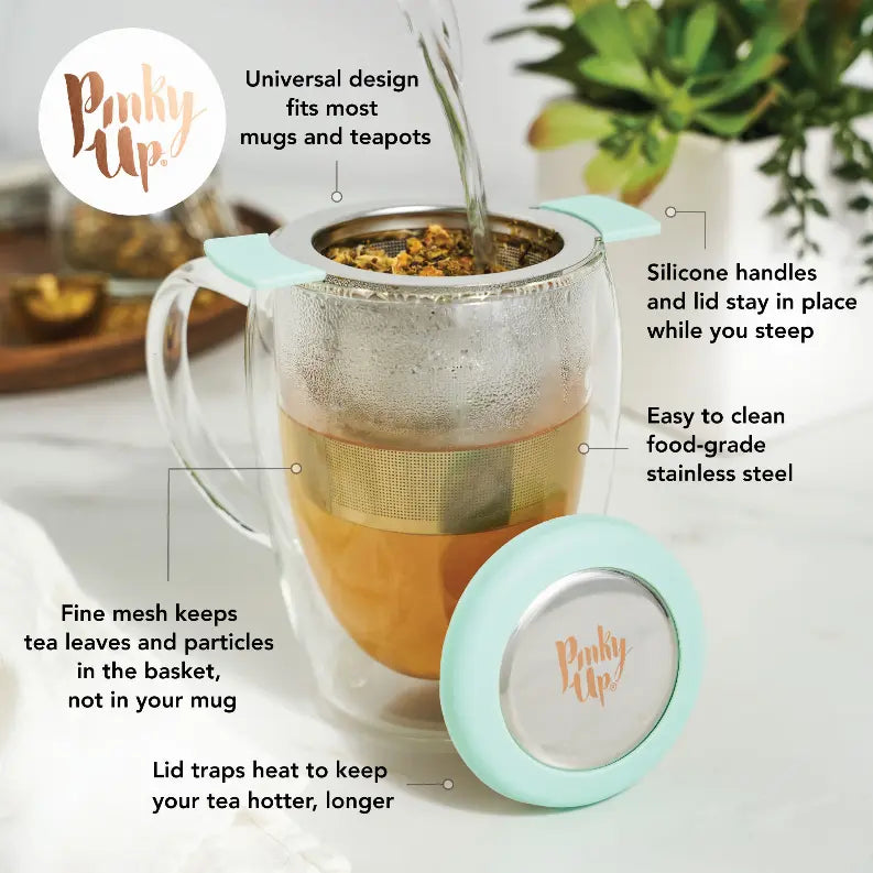 Erin Turquoise Universal Tea Infuser in Turquoise by Pinky U True Brands