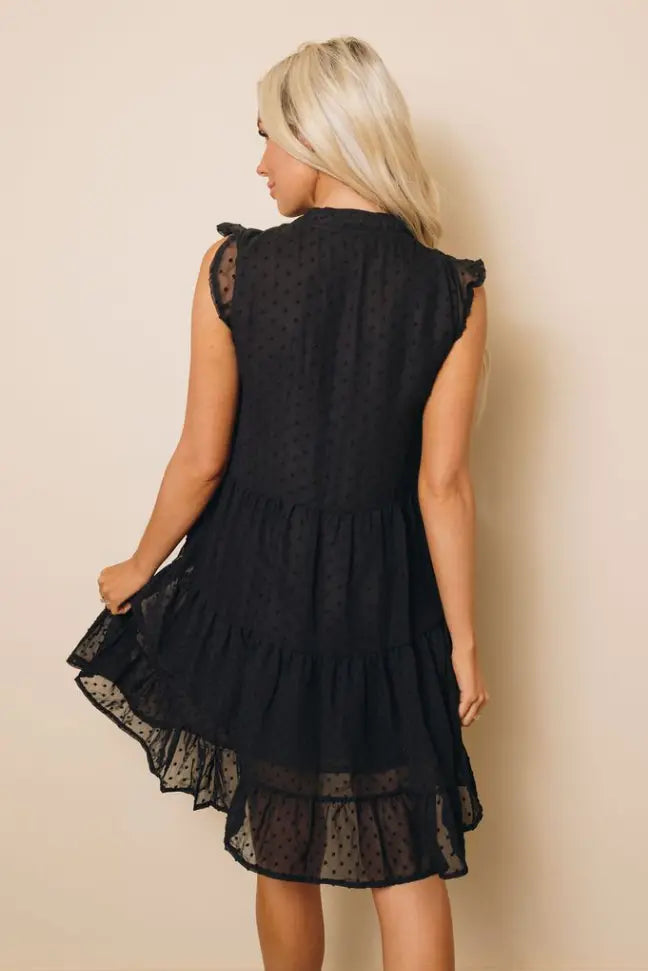 Esme Tiered Babydoll Mini Dress Stay Warm in Style