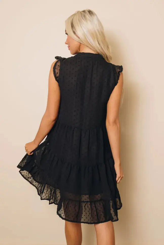 Esme Tiered Babydoll Mini Dress Stay Warm in Style