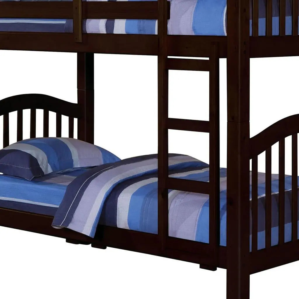 Espresso Twin Over Twin Bunk Bed Homeroots Bed & Bath