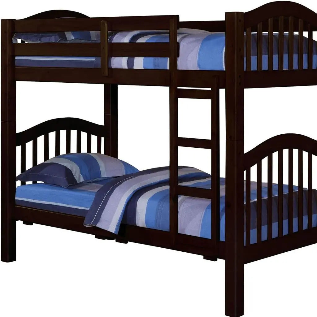 Espresso Twin Over Twin Bunk Bed Homeroots Bed & Bath