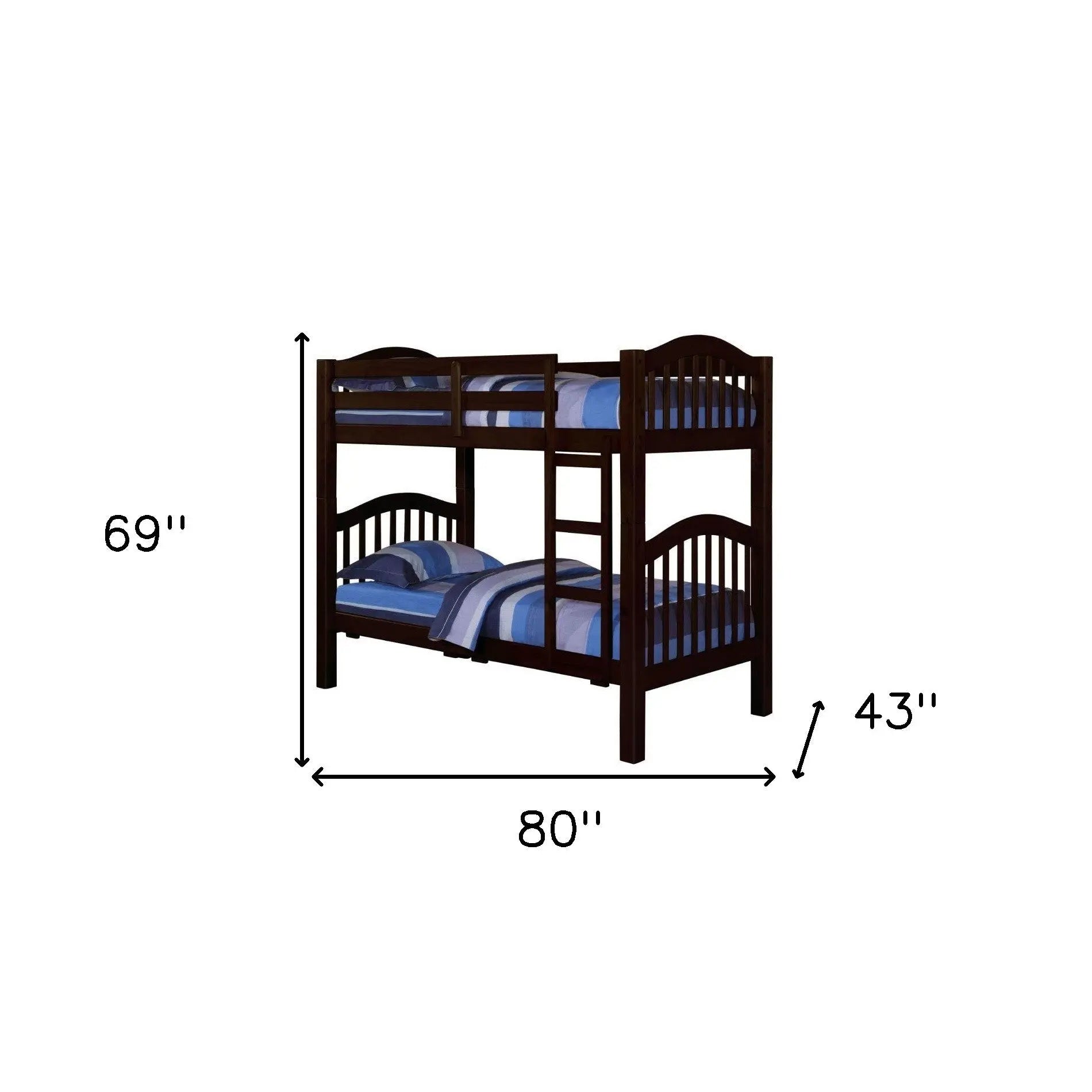 Espresso Twin Over Twin Bunk Bed Homeroots Bed & Bath