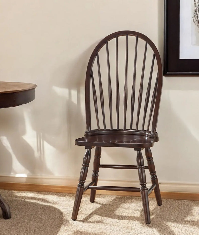 Espresso Wood Windsor Back Dining Side Chair Homeroots Kitchen & Dining