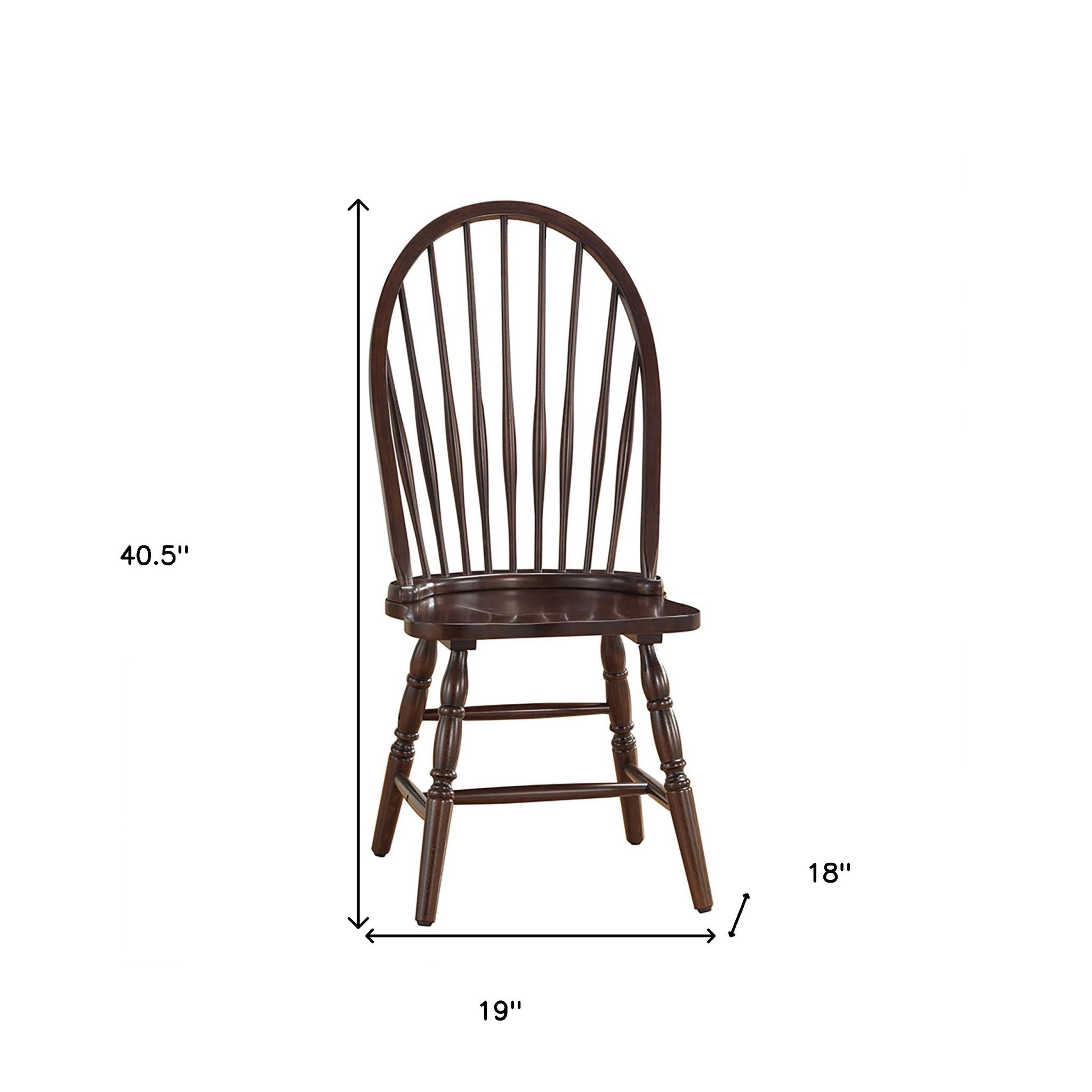 Espresso Wood Windsor Back Dining Side Chair Homeroots Kitchen & Dining