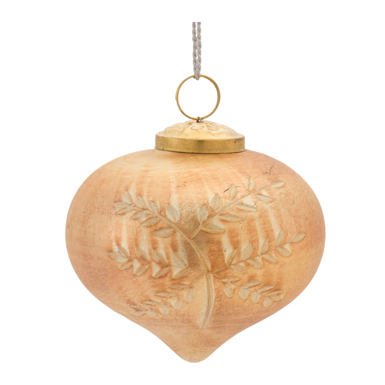 Etched Mecury Glass Ornament Melrose International