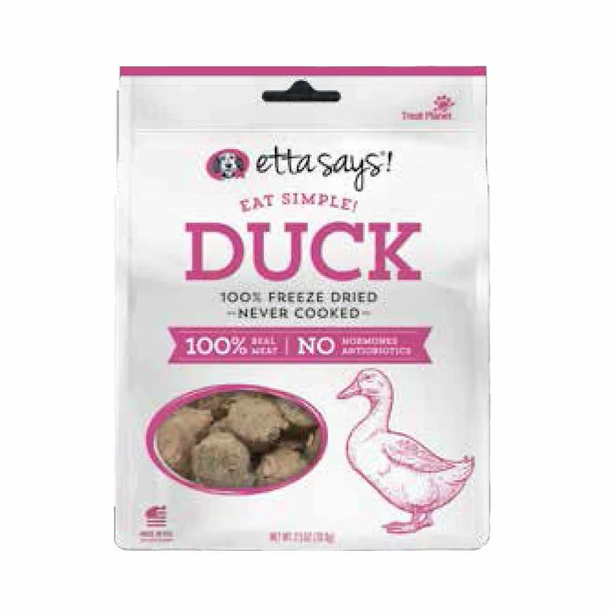 Etta Says! Eat Simple! 100% Freeze Dried Dog Treats Duck 2.5oz Etta Says!