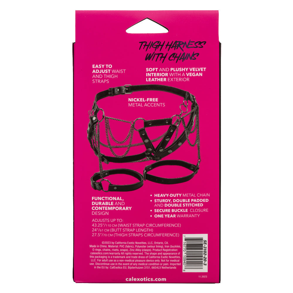 Euphoria Collection Thigh Harness With Chains -  Black CalExotics