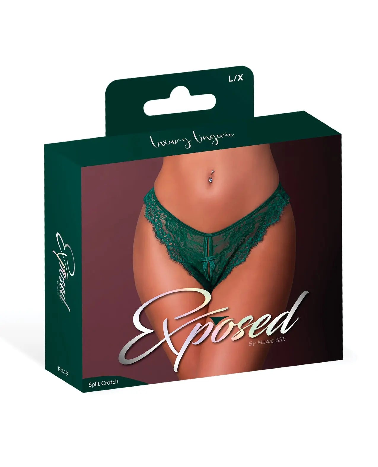 Evermore Split Crotch Panty - Emerald L/XL Magic Moments Int'l