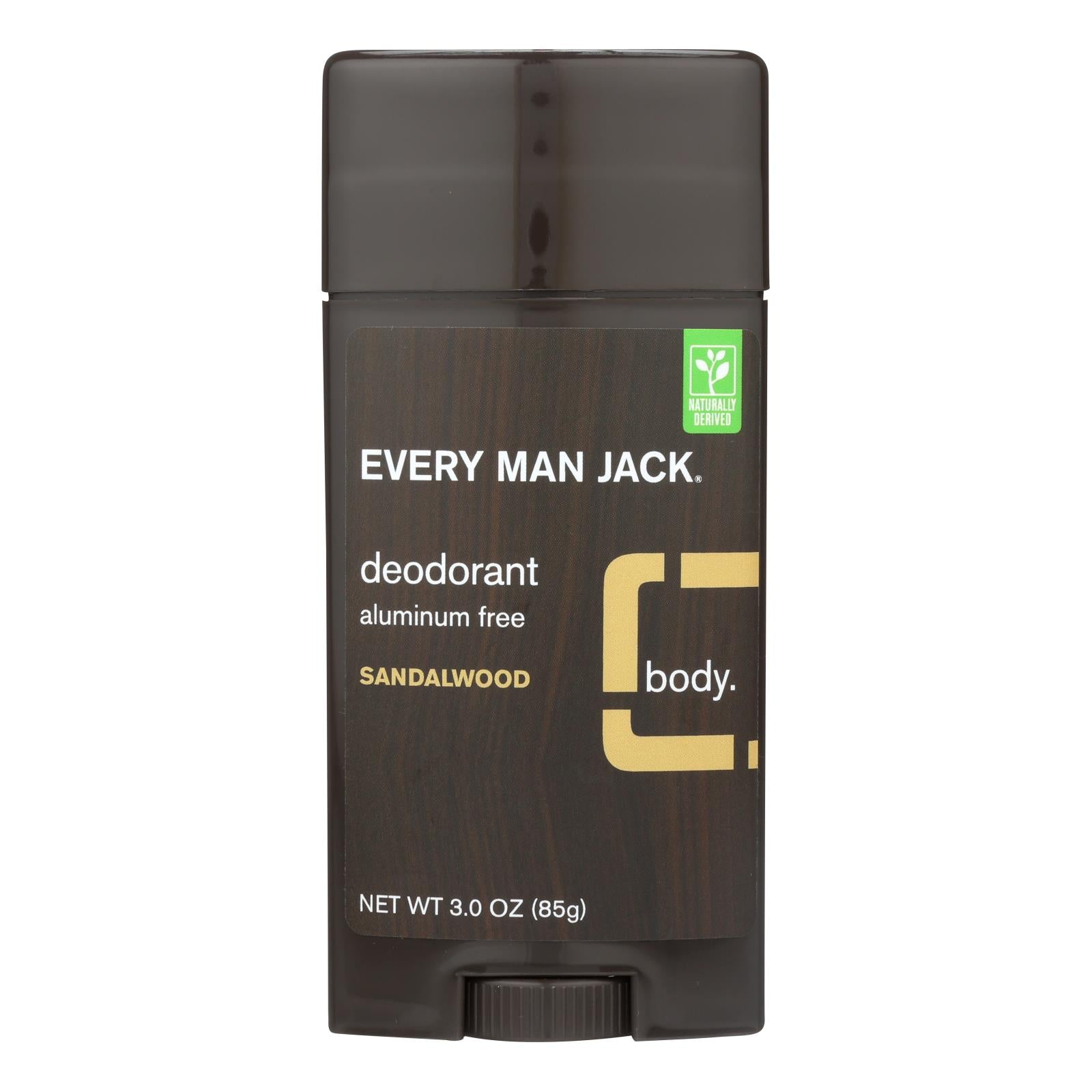 Every Man Jack Body Deodorant - Sandalwood - Aluminum Free - 3 Oz Every Man Jack