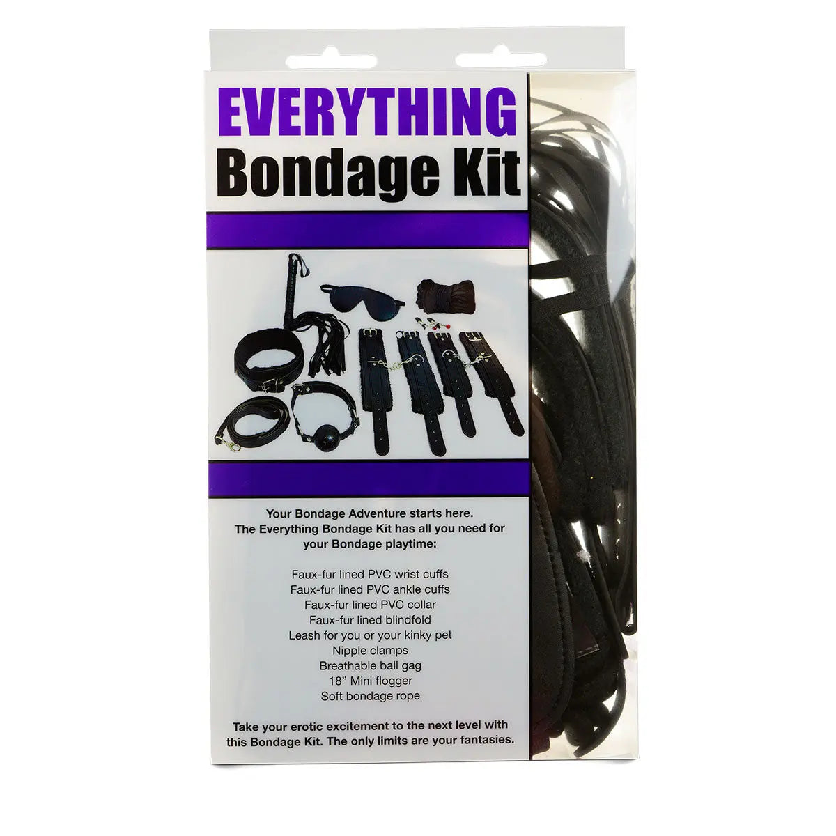 Everything Bondage 12pc Kit - Black Plesur