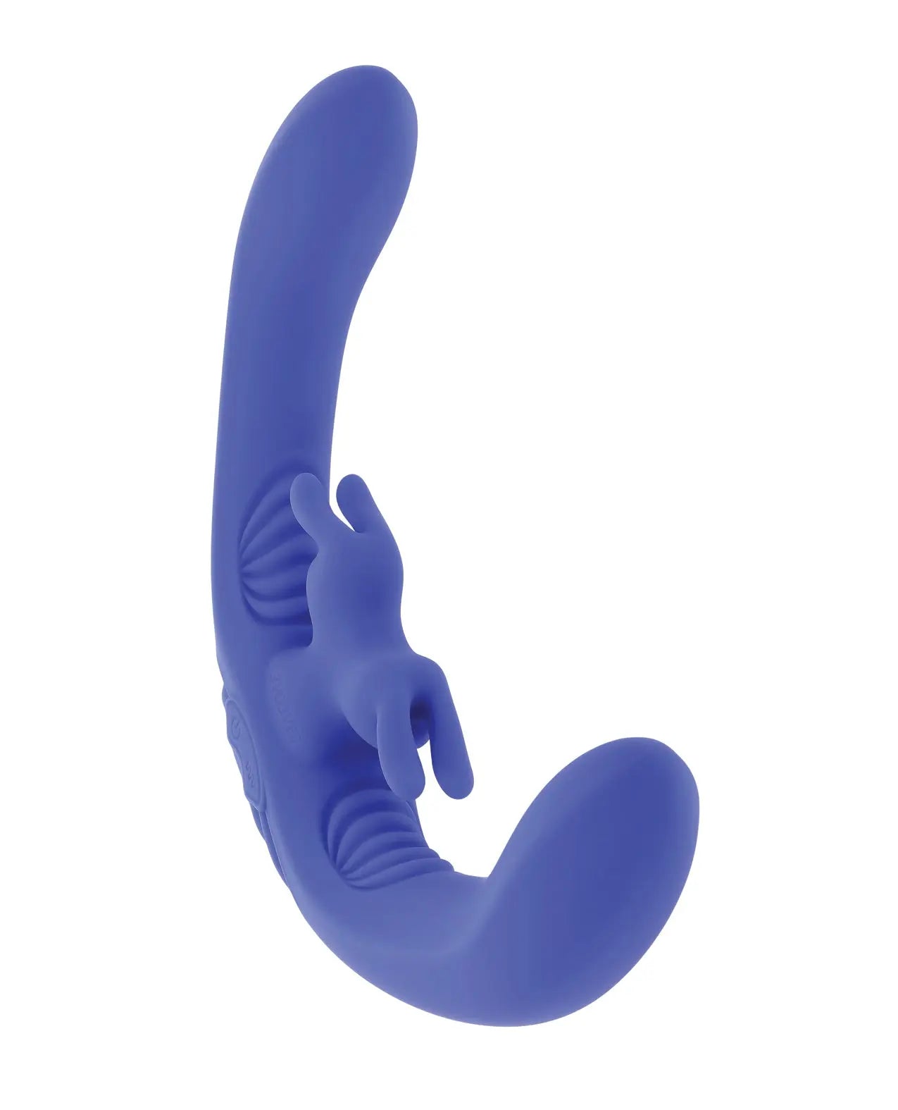 Evolved Lovebirds Curved Dual-Ended Rabbit Vibe w/Remote Control - Blue Evolved Novelties INC